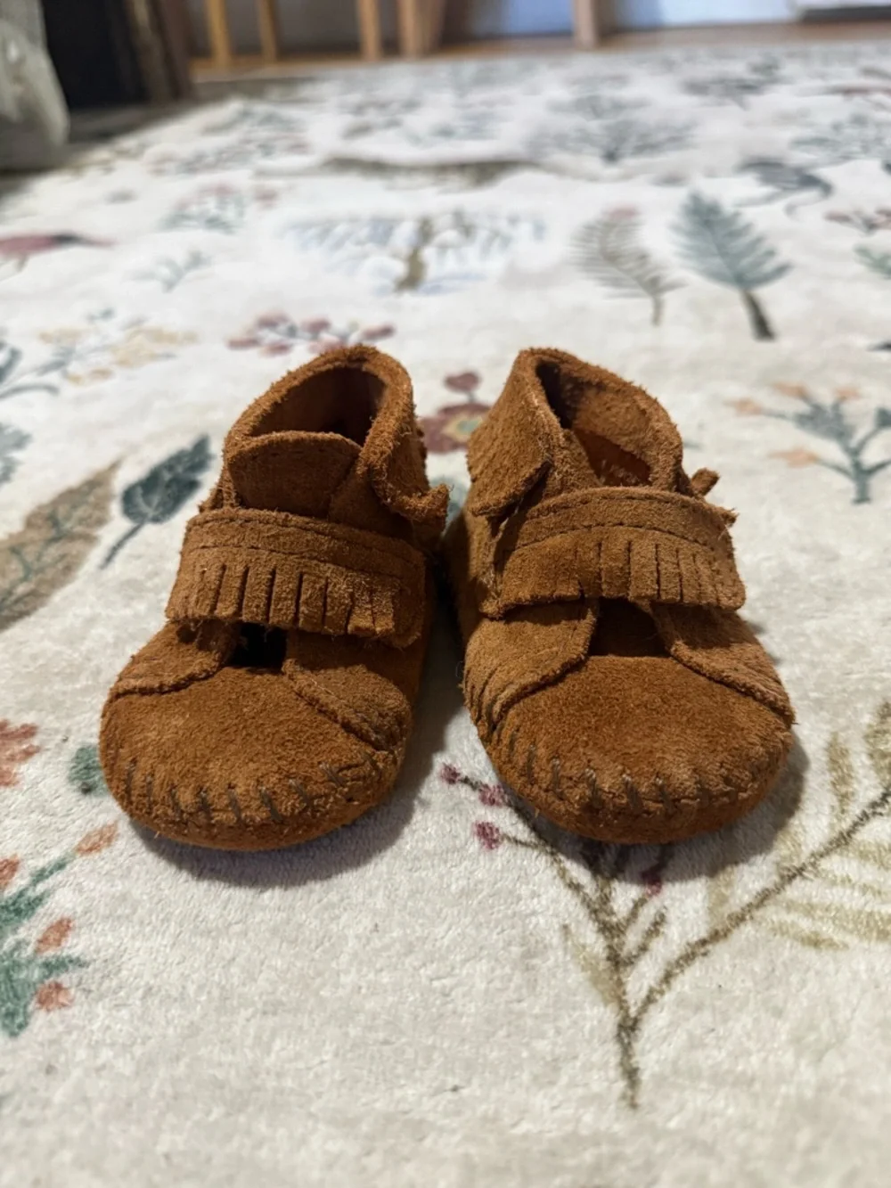 Minnetonka Kids Brown Suede Fringe Moccasins